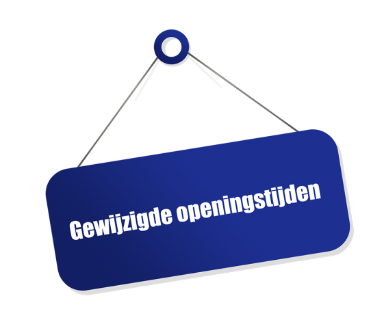 Gewijzigde openingstijden